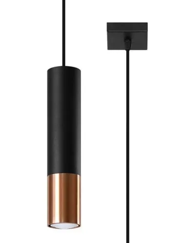 Hit sprzedaży Loopez 1 Wisząca Sollux Lighting SL.0946 czarny/miedź