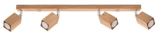 Ostatnie sztuki Lampa sufitowa listwa z drewna dębowego z reflektorami Sollux Lighting SL.1038 Keke 4xGU10 80cm