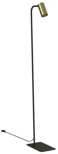 Dostępne od ręki Lampa czarna podłogowa z mosiężnym reflektorem z włącznikiem do salonu Nowodvorski 7711 Mono GU10 130cm