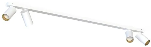 Kup teraz Lampa sufitowa biała listwa 118cm i 4 biało złote regulowane reflektory punktowe Nowodvorski 7776 Mono IV