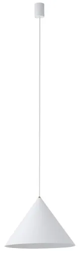 Okazja Lampa wisząca z białym metalowym kloszem stożkiem Nowodvorski 8002 Zenith M GU10 35cm x 130cm