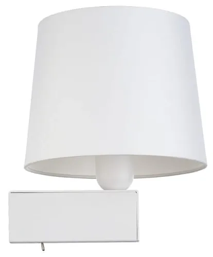 Oferta limitowana Biały kinkiet z abażurem i włącznikiem obok łóżka Nowodvorski 8201 Chillin E27