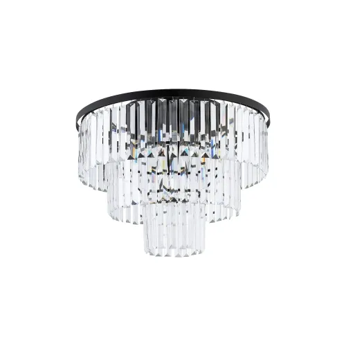 Kryształowy piętrowy żyrandol lampa sufitowa na czarnej obręczy Nowodvorski 7627 Cristal M 9xE14 41cm x 56cm Kup online