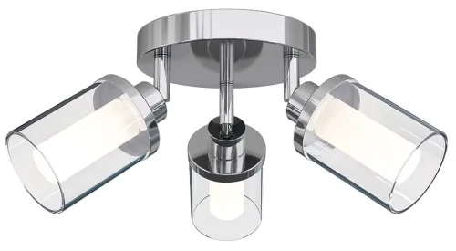 Chromowana lampa sufitowa łazienkowa z trzema szklanymi kloszami Nowodvorski 8050 Vista III 3xG9 IP44 35cm Premium