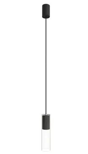 Czarna smukła lampa wisząca z szklanym kloszem Nowodvorski 7865 Cylinder M GU10 6,5cm Kup online