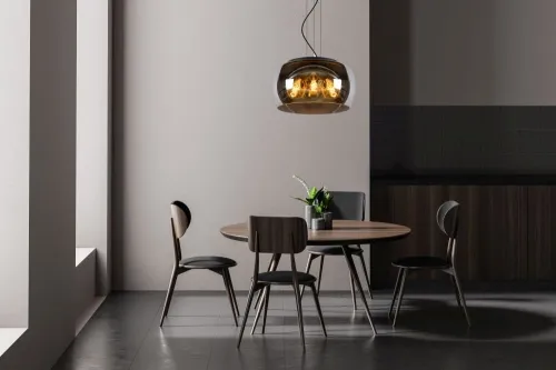 Dostępne od ręki Lampa wisząca z szklanym dymnym kloszem Lucide 45401/40/65 Olivia 3xE27 40cm x 170cm