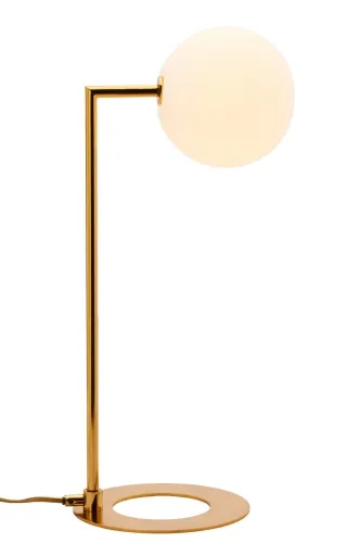 Lampa nocna stołowa z mosiężną podstawą i białym kloszem kulą Jupiter FEL MS 1933 Feme G9 50cm Ograniczona ilość