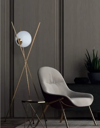 Złota lampa podłogowa trójnóg i szklana kula Max Light F0055 Xena E27 150cm Bezpieczne zakupy