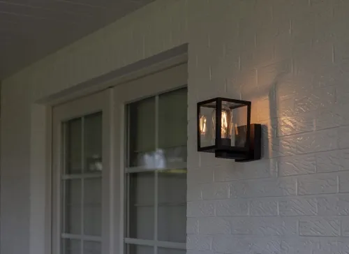 Rabat Zewnętrzna lampa ścienna kinkiet na elewację Lutec 5206501012 Shiva E27 IP44 Czarny