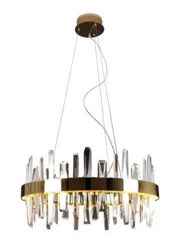 Lampa wisząca złota obręcz z kryształkami Max Light P0421 Prince LED 31W 3200K 60cm Szybka wysyłka