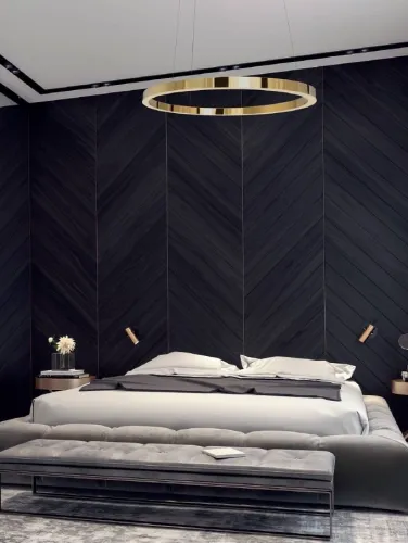 Zniżka Złota lampa wisząca szeroka obręcz 110cm Max Light P0370d Luxury LED 67W 3000K ściemnialna