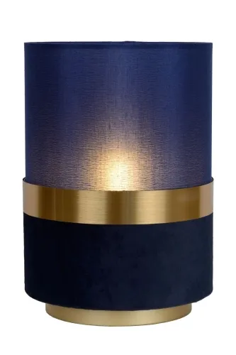 Oferta limitowana Niebieska lampa nocna z złotymi dodatkami Lucide 10508/01/35 Tusse E14