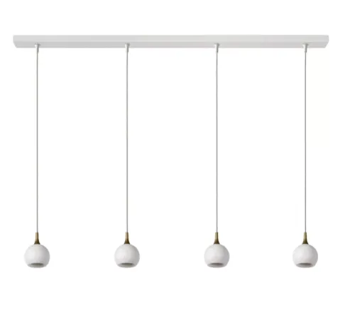 Biała lampa wisząca z złotymi dodatkami nad wyspę kuchenną Lucide 09434/04/31 Favori 4xGU10 Nowość