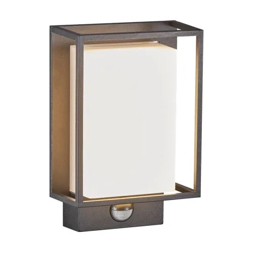 Zewnętrzna lampa ścienna kinkiet na elewację Nordlux 49051503 Nestor Sensor LED 8W 2700K IP44 czujnik ruchu zmierzchu 22cm x 14cm czarny Popularny