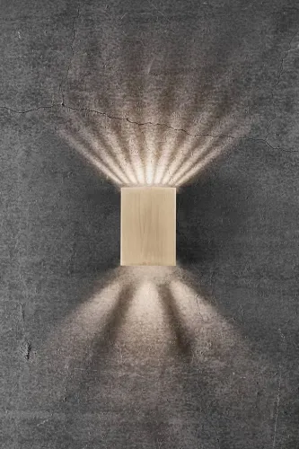 Zewnętrzna lampa ścienna kinkiet na elewację Nordlux 2019041035 Fold 10 LED 2x5W IP54 3000k 10x10x14cm 3 typy przesłon mosiądz Ograniczona ilość