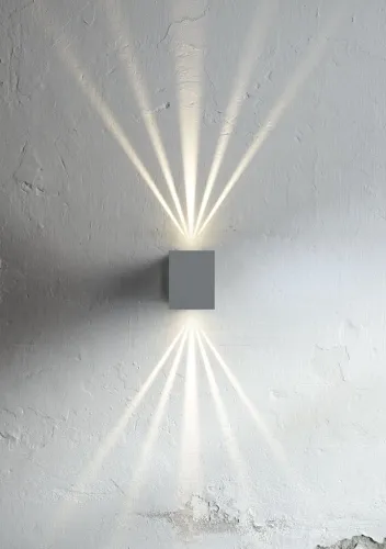 Zewnętrzna lampa ścienna kinkiet na elewację Nordlux 49711010 Canto Kubi 2 LED 2x6W 8,7cm x 10,4cm trzy przesłony szary Taniej