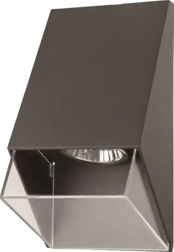 Popielata zewnętrzna lampa ścienna kinkiet na elewację SU-MA M1503 Oli GU10 IP54 Nie przegap