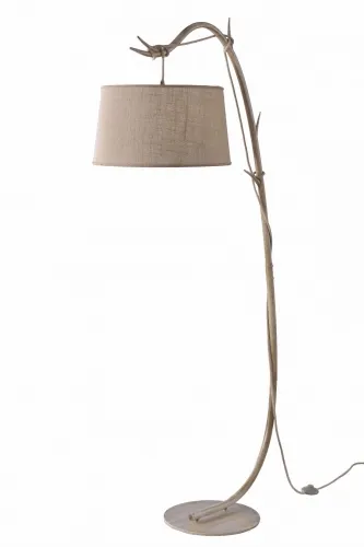 Zamów dziś Naturalna lampa podłogowa drewniana noga z sznurem i materiałowym abażurem Mantra 6182 Sabina E27 182cm