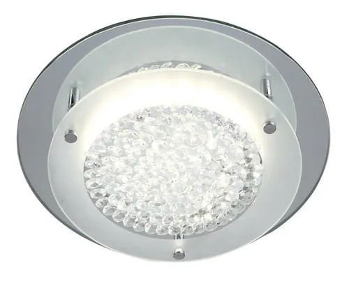 Cena promocyjna Lampa sufitowa mała okrągła szklana z kryształkami plafon chrom Mantra 5090 Crystal LED 12W 4000K 28cm