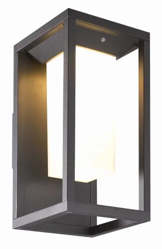 Zamów teraz Lampa ogrodowa ścienna kinkiet na elewację prostokątny sześcian z czarną metalową ramą Mantra 7086 Meribel LED 2,5W 3000K 29cm