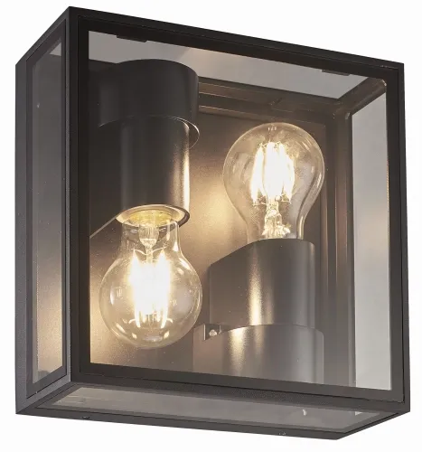 Oferta czasowa Lampa ścienna kinkiet czarny szklany kwadratowy na dwie żarówki Mantra 7065 Verbier 2xE27 22x22cm