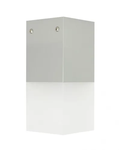 Srebrna zewnętrzna lampa sufitowa SU-MA CB-MAX S AL Cube Max E27 IP44 10cm x 22cm Promocja
