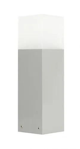 Tani Srebrna zewnętrzna lampa stojąca słupek oświetleniowy SU-MA CB-330 AL Cube E27 IP44 33cm
