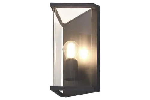 Sprawdź teraz Lampa ścienna grodowa kinkiet elewacyjny szklana osłona w trójkątnym kształcie podłużna Mantra 6495 Meribel E27 30cm