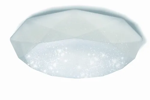 Lampa sufitowa plafon geometryczny nowoczesny biały z drobinkami Mantra 5971 Diamante LED 36W 3000K 40cm Tani