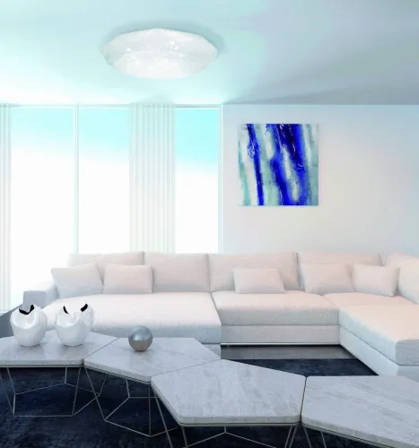 Taniej Lampa sufitowa plafon geometryczny nowoczesny biały z drobinkami Mantra 5971 Diamante LED 36W 5000K 40cm