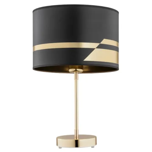 Hit cenowy Złota lampa nocna z czarnym abażurem Argon 4302 Metis E27 44cm x 25cm