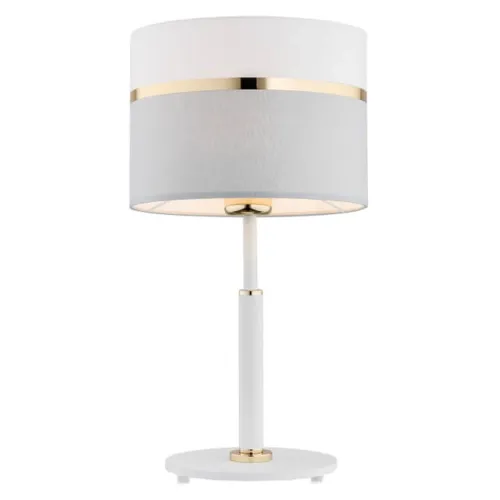 Wysoka jakość Biała lampa nocna z biało-szarym abażurem Argon 4286 Kaser E27 45cm x 25cm
