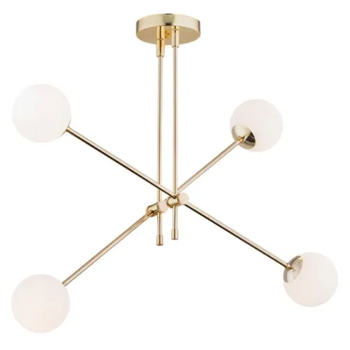 Lampa sufitowa cztery szklane kule na mosiężnych ramionach Argon 1695 Abstract 4xE14 Dostępne od ręki