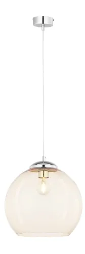 Chromowana lampa wisząca z bursztynowym kloszem kulą Jupiter 1829 Asti E27 29cm Zamów teraz